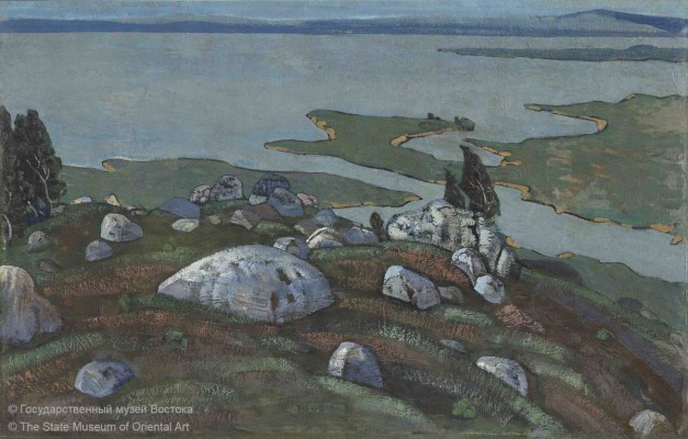 Рерих Н.К. «Дочь викинга», 1918 г. Фанера, темпера, масло. Из коллекции ГМВ