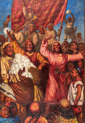Михаил Курзин. Ударная женская бригада. Узбекистан, 1934, х, м, ГМВ