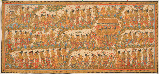 Неизвестный художник. Картина по мотивам повести Малат. Индонезия, о. Бали, с. Камасан. 1970-е гг. Холст, краски клеевые