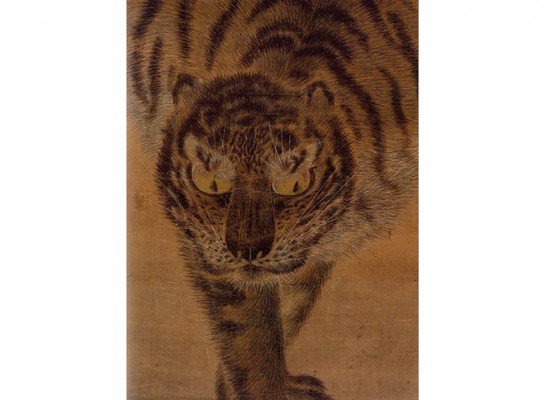 Ким Хондо (1745 – после1816). Тигр под сосной. Фрагмент
Шелк, тушь, водяные краски
Музей искусств «Лиум» корпорации «Самсунг», Сеул
