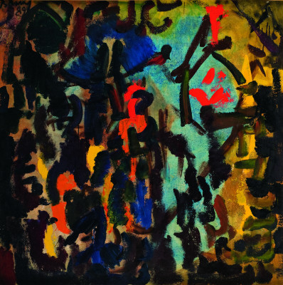 В.А. Волков. Ночные арабески II. 1989. Оргалит, масло. Музей Востока